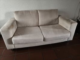 Sofa Beige Stoff Zweisitzer gebraucht