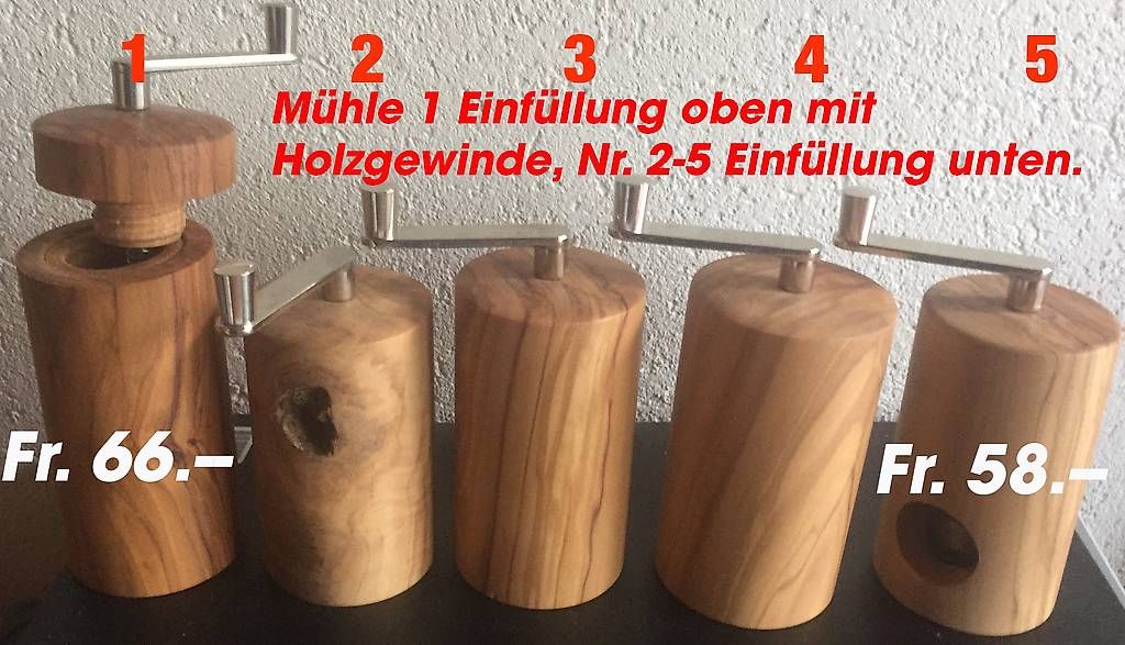 Elettrodomestici da cucina: Muskatmühle aus Olivenholz – Usato da Uzwil venduto da Kurtaltherr 1