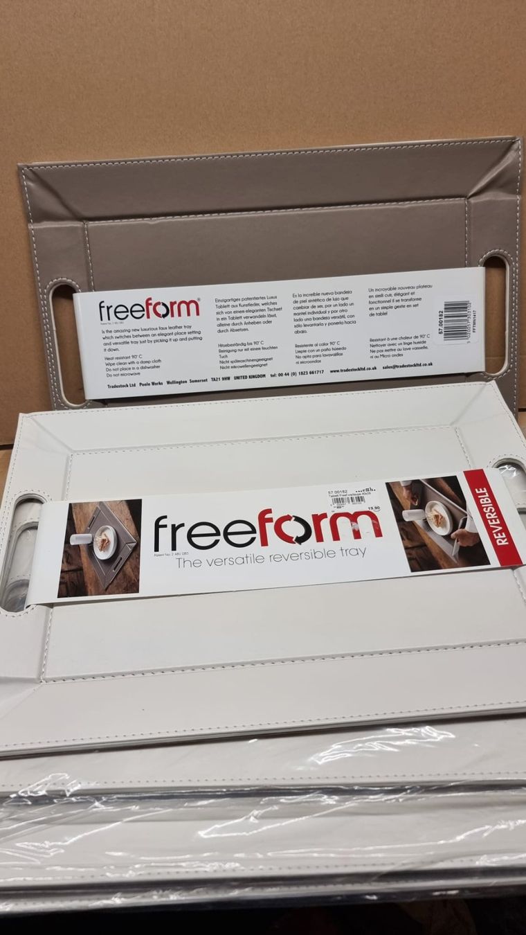 Untersetzer: 6 Stück FREEFORM wendbares Tablett & Tischset – Neu (gemäss Beschreibung) aus Rebstein von James-Dean
