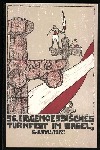 Cartes postales: Basel, 56. Eidgen. Turnfest 1912, Turner – D'occasion à Berlin par bartko-reher