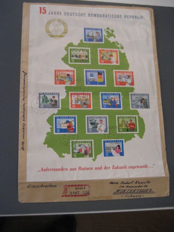 1964 DDR, 15 Jahre DDR - Block, seltener R - Brief (Gebraucht) in ...