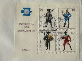 🎭 InterNABA 1974 Basel Standesläufer Block-S 839 Sonder-🕹️