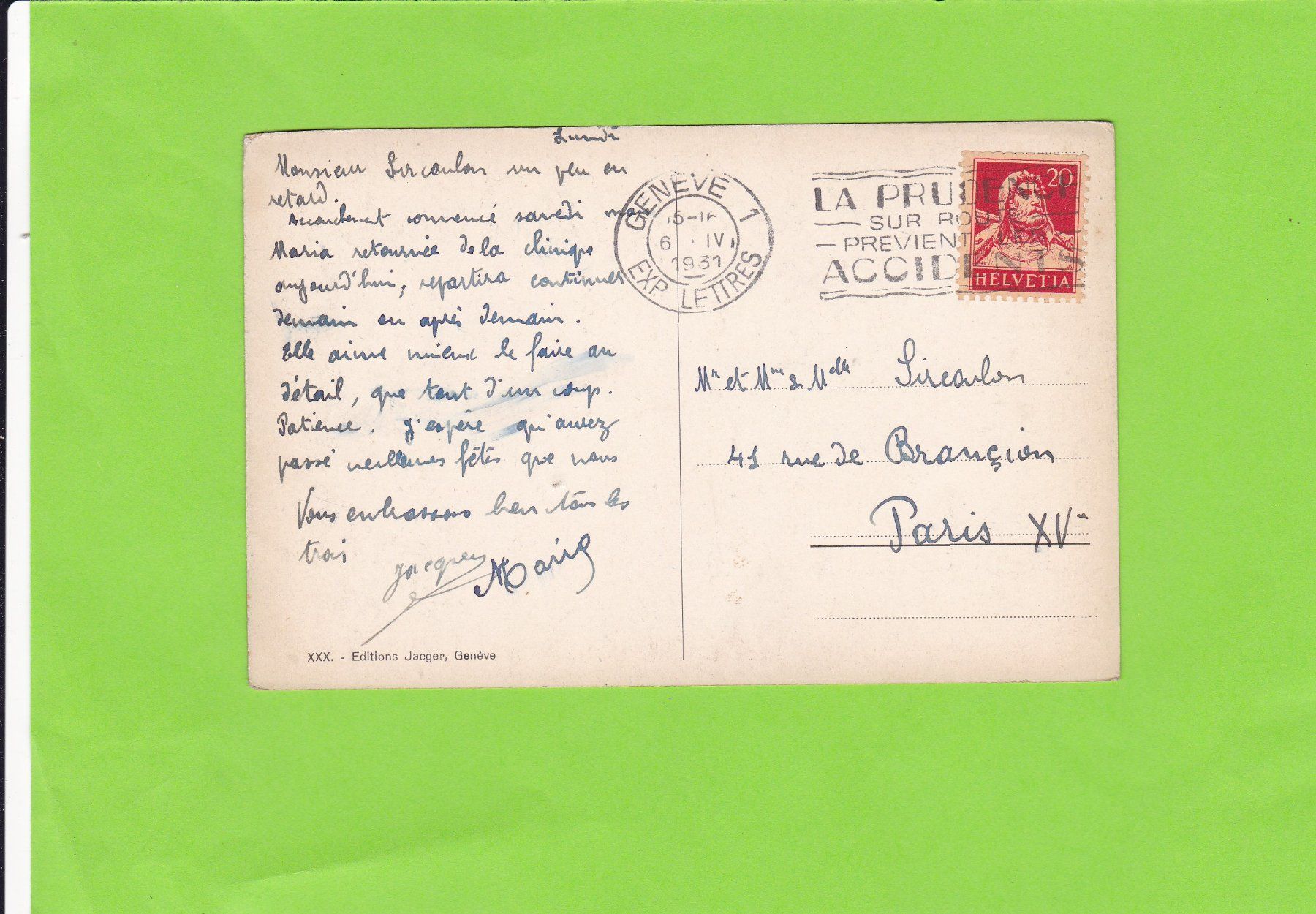 Cartoline postali: Genève-Hôtel des Postes-Tram-Oldtimer – Usato da St. Peterzell venduto da neckertal 1