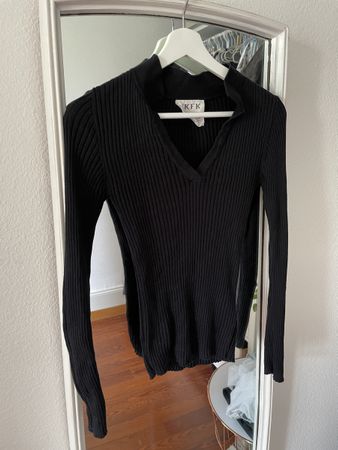 SKFK Pullover schwarz Grösse S Rippstrick
