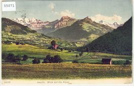 Aeschi - Blick auf die Alpen - Litho