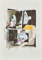 Knie Rolf "Drei Clowns" Original handsignierter Lichtdruck