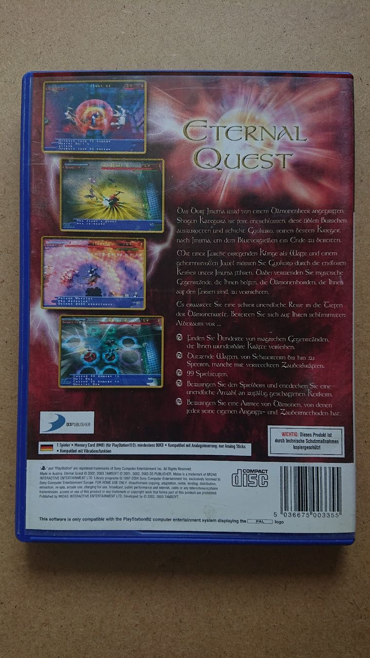 Giochi: Eternal Quest - Playstation 2 (PS2) -  – Usato da Chur venduto da FreakofRarity 1