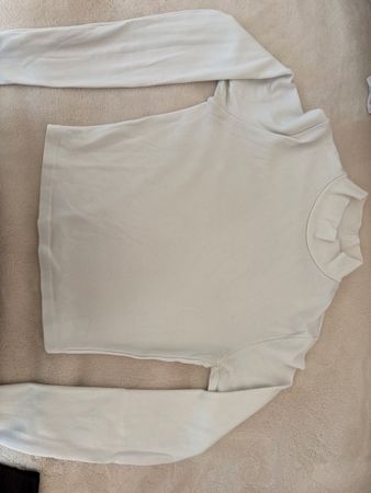 Col roulé crop top blanc, Bershka , taille M