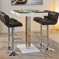 Bartisch weiss hochglanz mit Stühlen