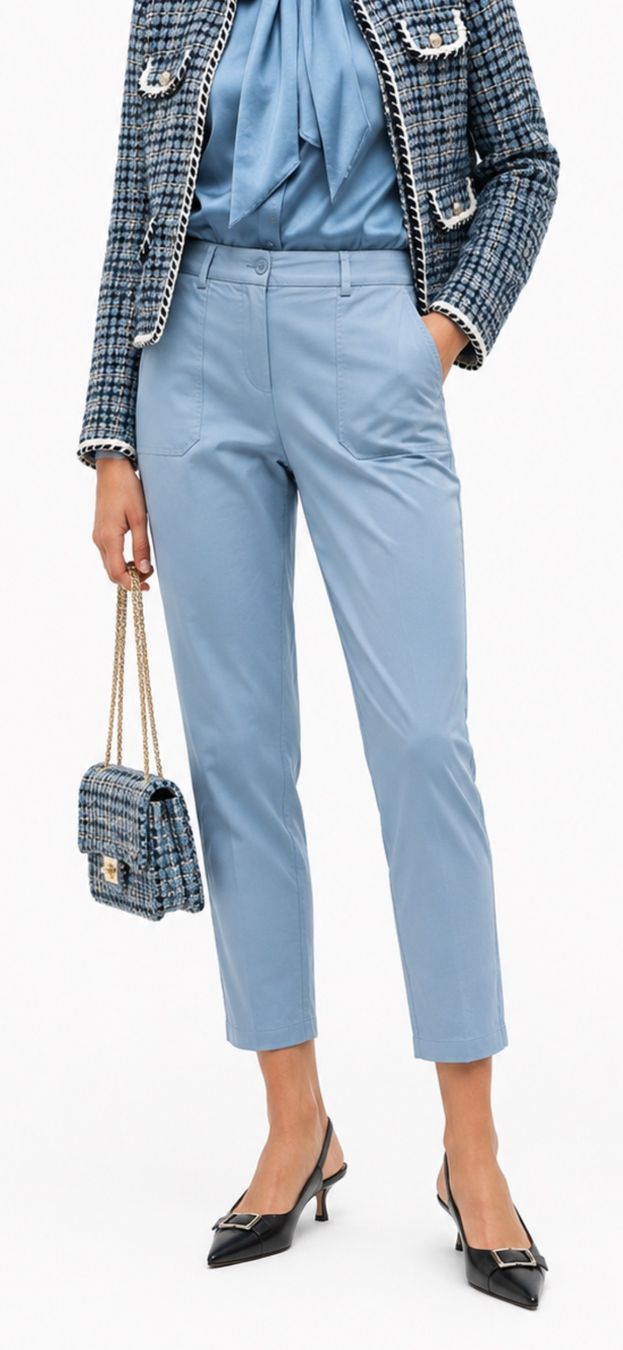 Pantaloni: Kathrin Ebel Sommerhose Gr. 36 hellblau gerade – Nuovo (secondo la descrizione) da Regensdorf venduto da secondchancefashion