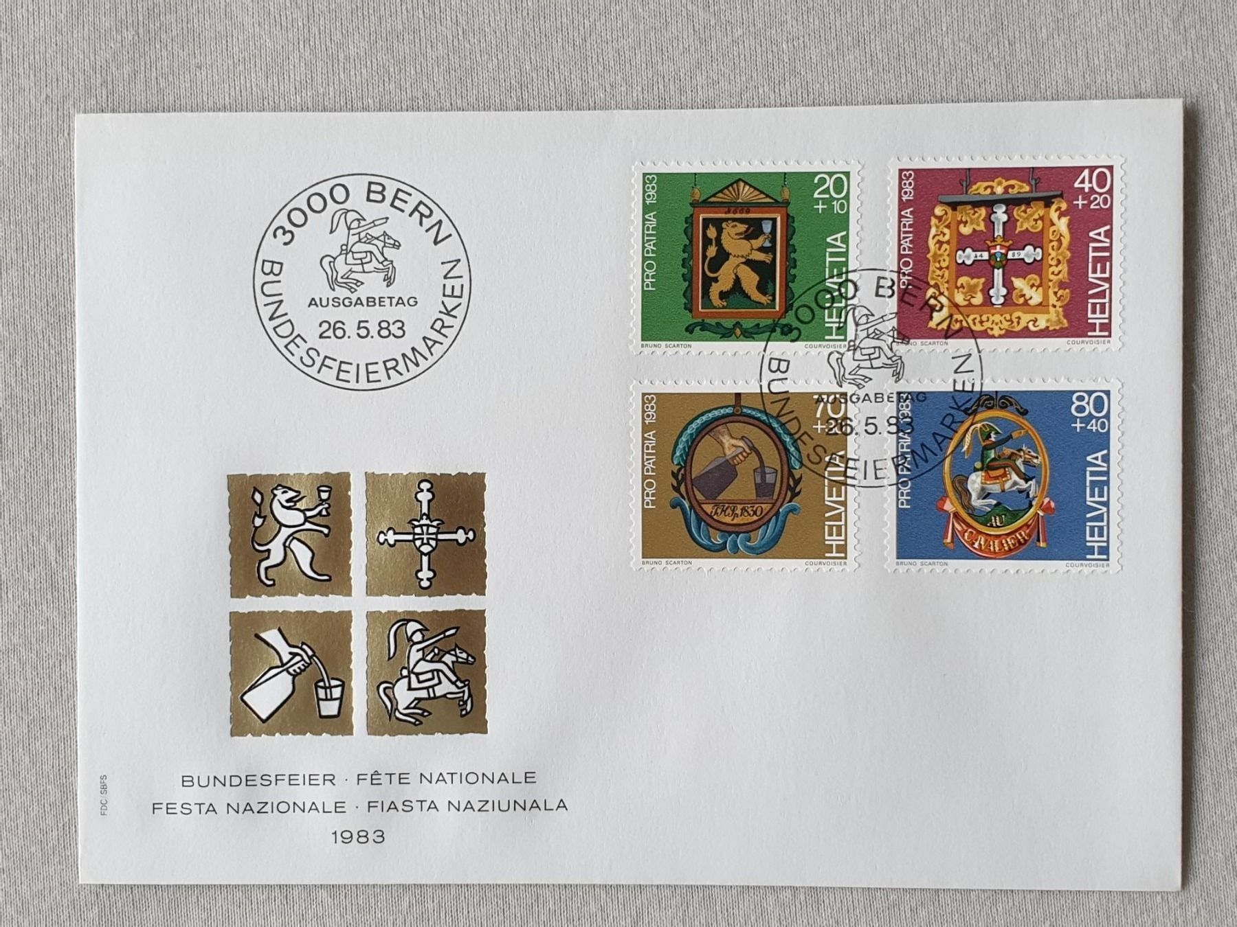 Tutti i francobolli: (207)   Pro Patria 1983 mit ET Stempel – Usato da Schwarzhäusern venduto da Inot3