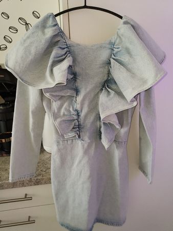 Jeanskleid mit Volants - Vintage Sommer Look, Grösse XS