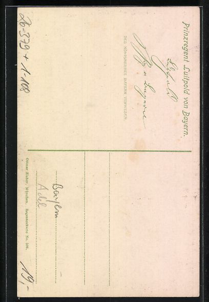 Cartoline postali: Fritz Bergen: Prinzregent Luitpold von B – Usato da Berlin venduto da bartko-reher 1