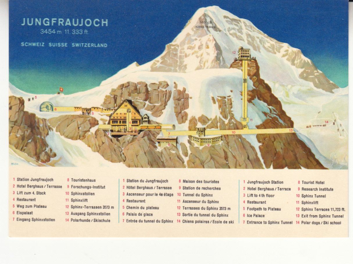 Cartoline postali: Jungfraujoch ca. 1970 – Usato da Bürglen TG venduto da StampGraf