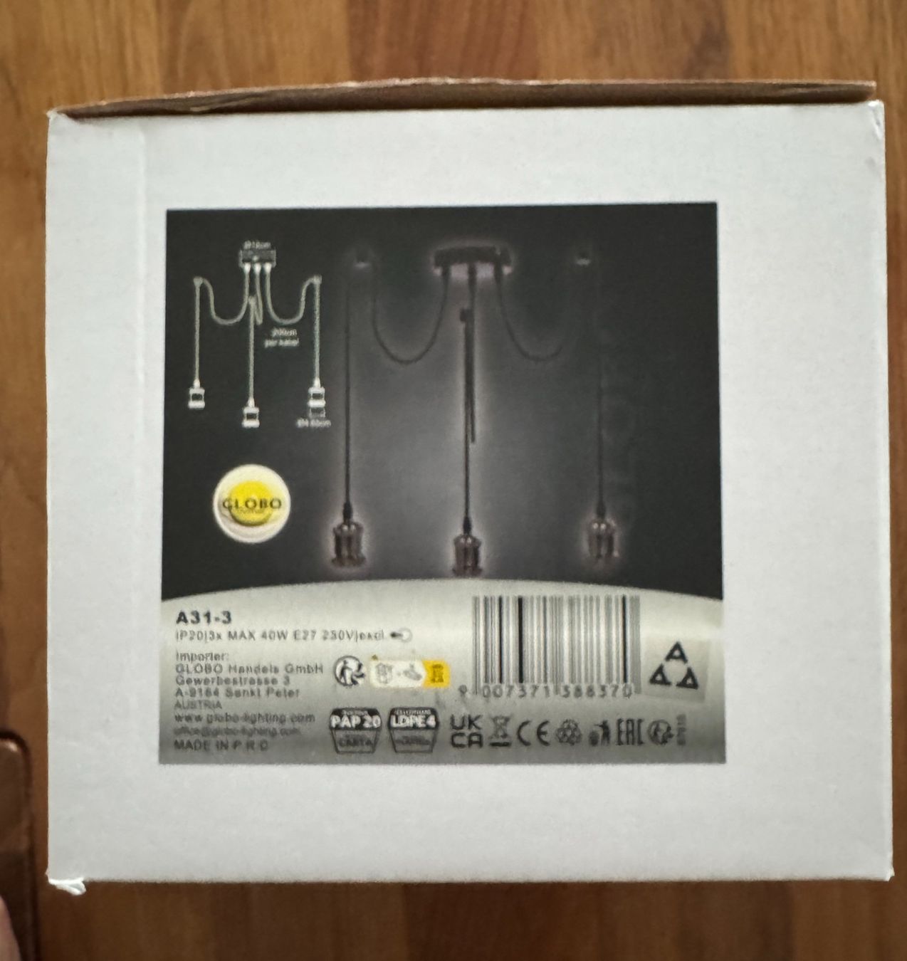 Lampade: Hängeleuchte Globo – Nuovo e nell'imballaggio originale da Uhwiesen venduto da sepp357