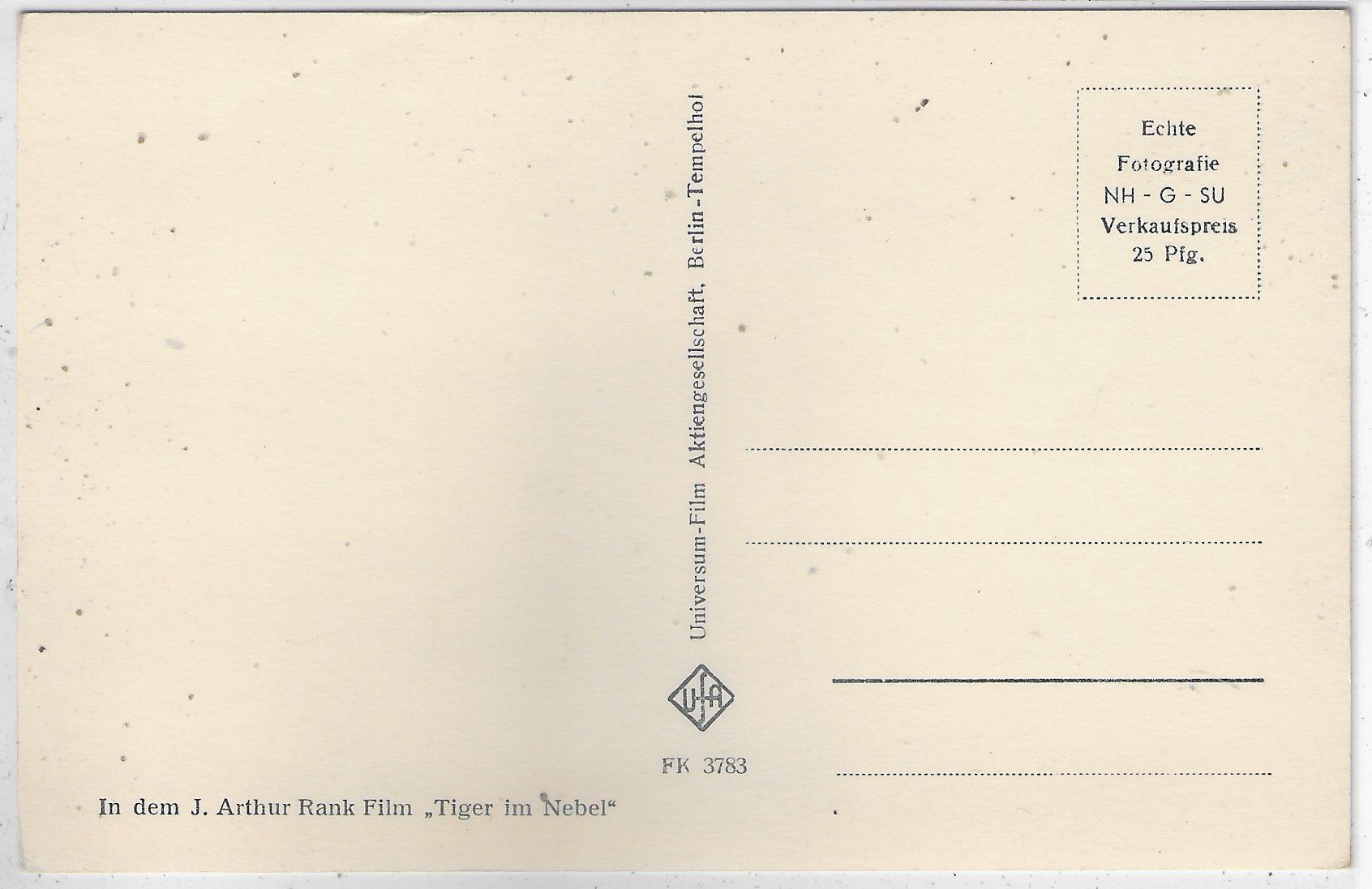 Cartoline postali: Tony Wright in "Tiger im Nebel" – Usato da Ettingen venduto da Kartenplanet 1