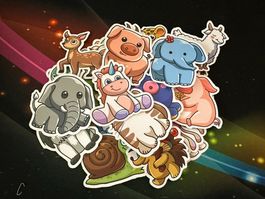 Tiere I Animal Stickers I 50 Stk. I Wasserdicht