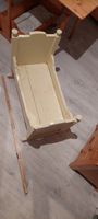 Antike Puppen -Holzwiege B.33 L.51 H. 34/44cm