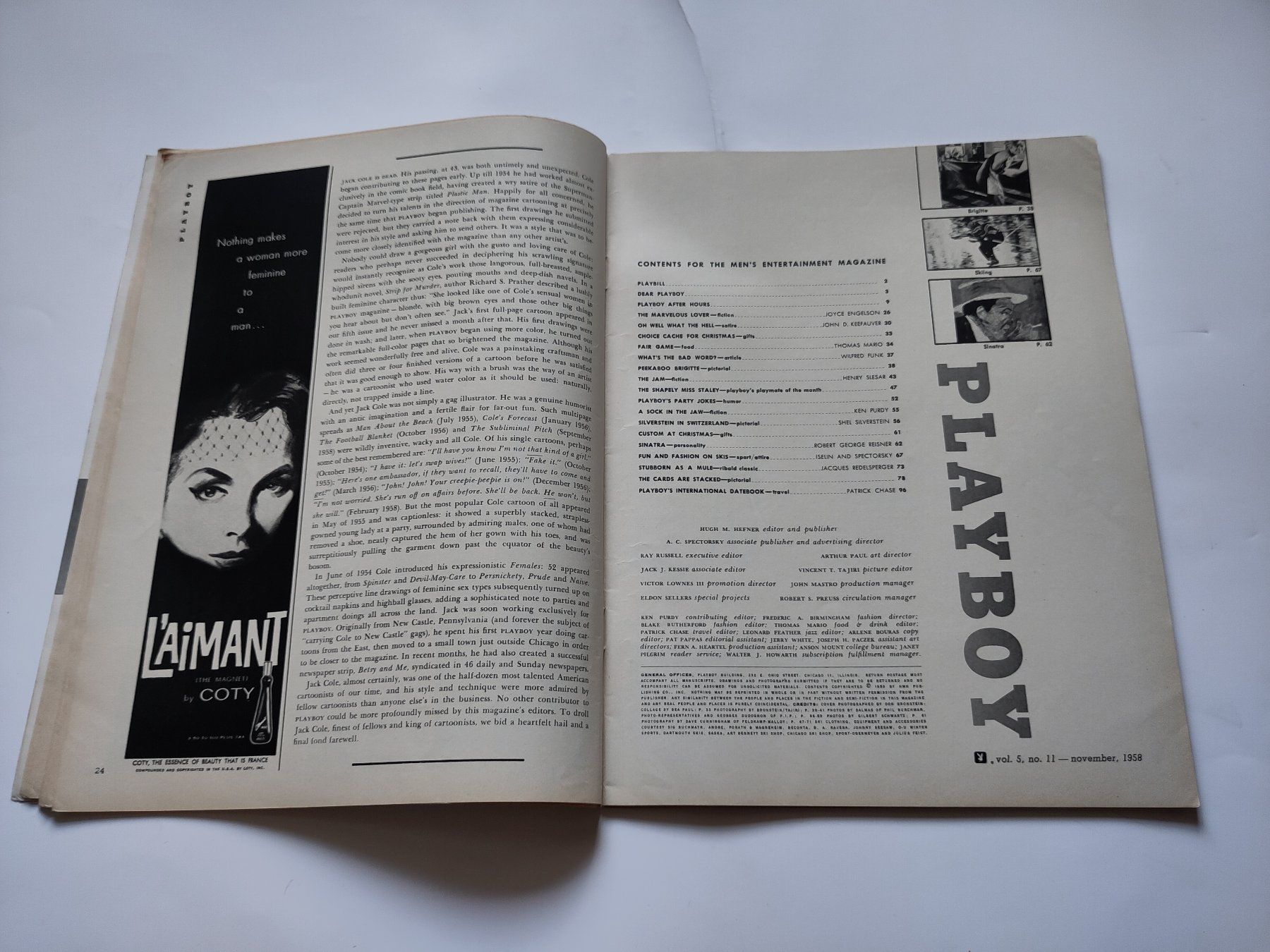 Revues & Magazines: Playboy Magazin November 1958 – D'occasion à Schaffhausen par RolfMeister 2