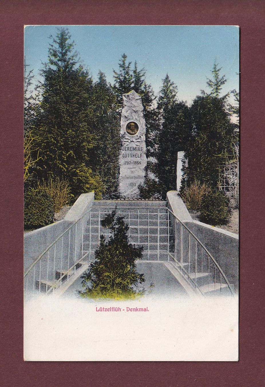 Cartoline postali: LÜTZELFLÜH - Gotthelf Denkmal - 1911 – Usato da Pully venduto da nicecards
