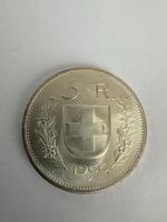 Schweizer 5 Franken Münze 1966 B guter Zustand Silber