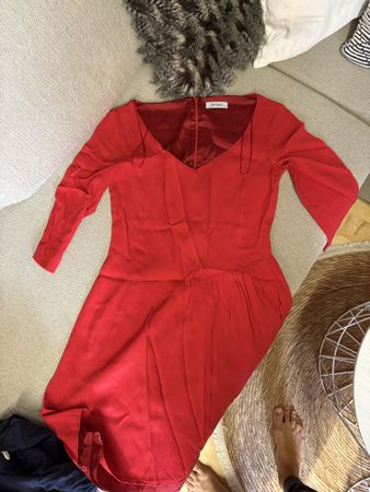 Max & Co Kleid rot V-Ausschnitt in gutem Zustand