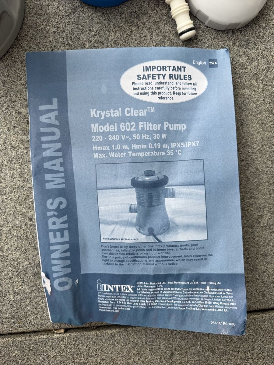 Intex Schwimmbad: Poolpumpe Filter Intex Model 602 – Neu (gemäss Beschreibung) aus Baden von vrisal 2