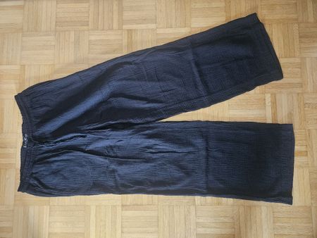 Leinenhose Amisu schwarz weiter Schnitt Grösse 42