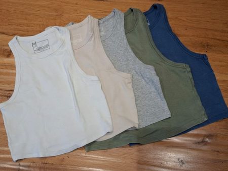 M - Grösse, 5er SET Rippshirt für Mädchen/Damen