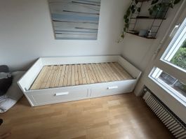 IKEA Brimnes Tagesbett weiss ausziehbar inkl. Matratze