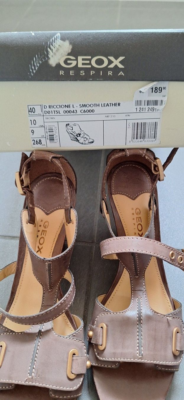 Geox Scarpe da donna: Geox, sandale brune – Nuovo e nell'imballaggio originale da Lussery-Villars venduto da pousinete02 5