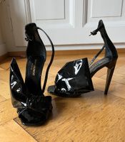 Sandales Saint Laurent, cuir vernis, noires