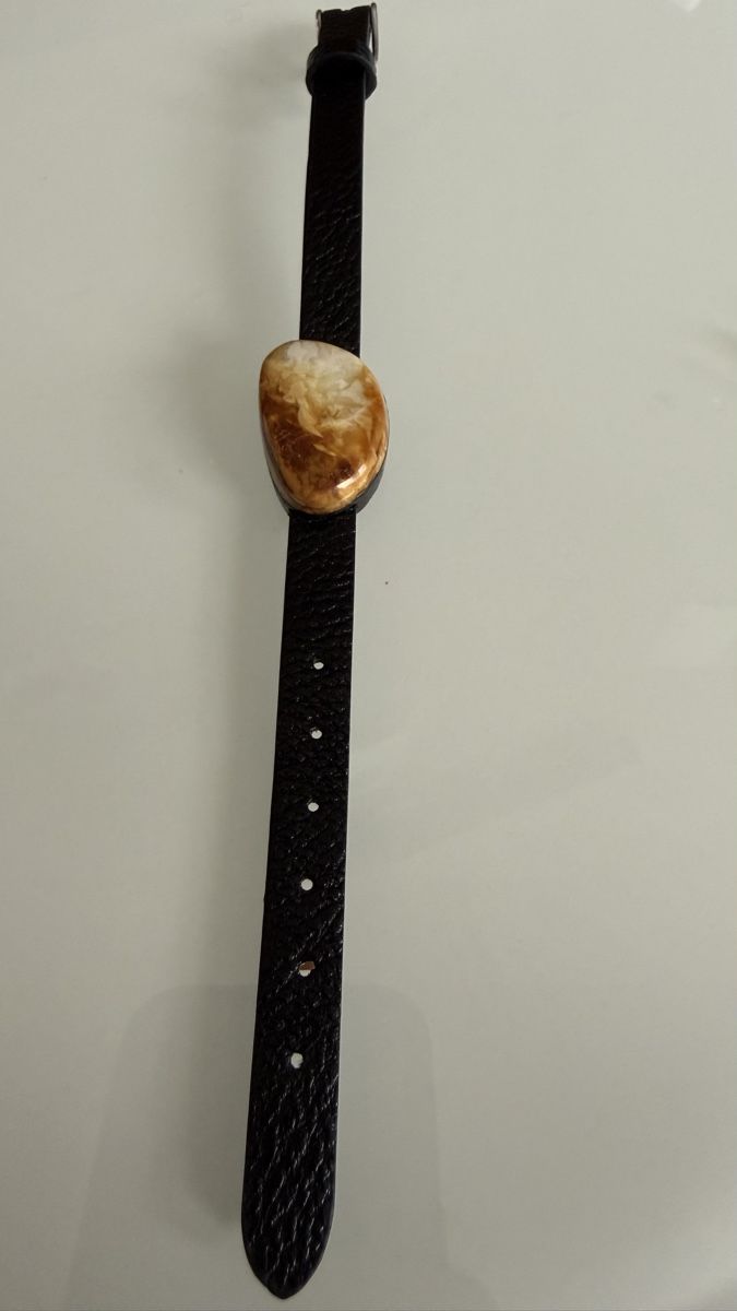 Bracciali & Braccialetti: Armband: Malerischer Bernstein auf Leder – Nuovo e nell'imballaggio originale da Ebikon venduto da elischka 5