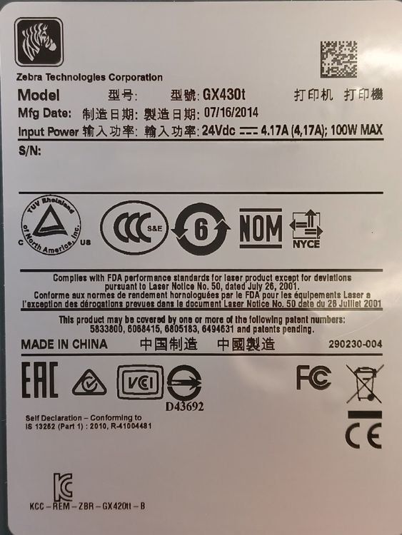 Laborzubehör: Zebra Technologies Corporation GX430t Label Printer – Defekt aus Niederdorf von LeptonAG_Labor 5