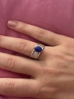Ring Silber mit blauem Stein