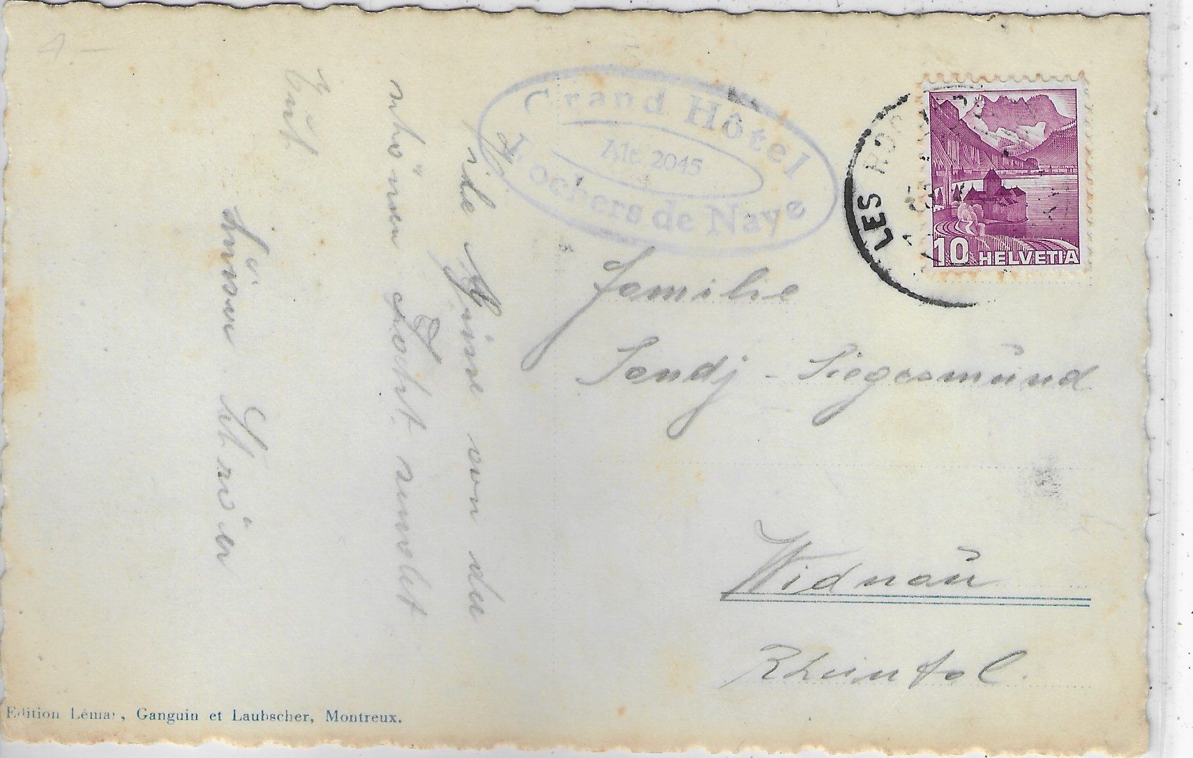 Cartoline postali: Territet - Hotel Excelsion – Usato da Ettingen venduto da Kartenplanet 1