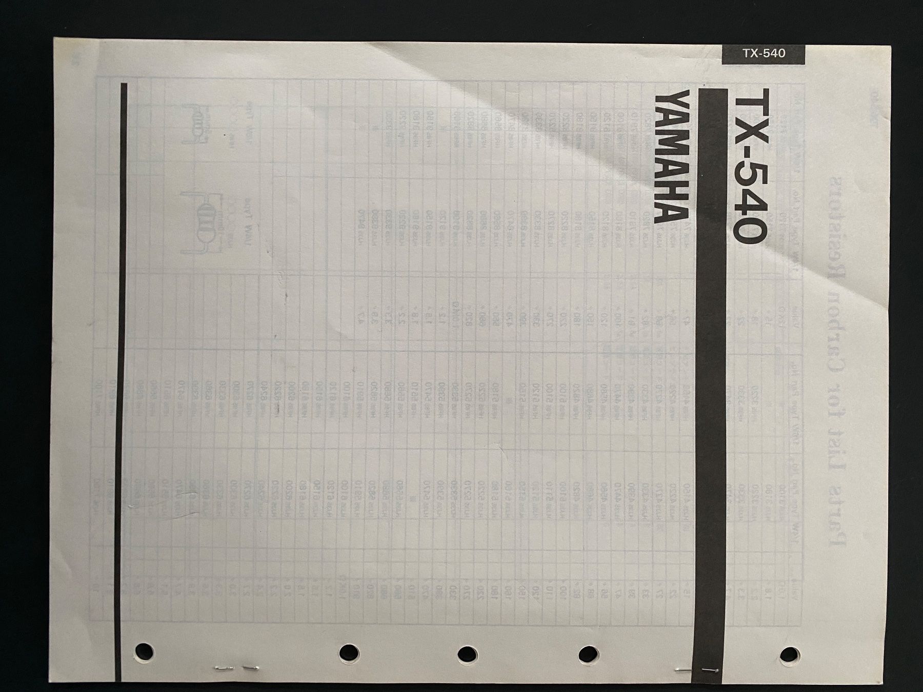 Yamaha Radio: Servicemanual YAMAHA TX-540 Tuner – Usato da Erlenbach ZH venduto da Leaford 1