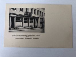 Ansichtskarte alkoholfreies Restaurant Rosengasse Zuerich i