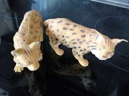 2 Tierfiguren Luchs, Top Zustand! 