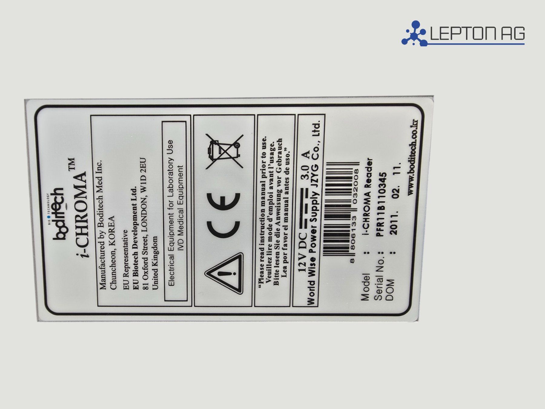 Accessori da laboratorio: Boditech I-Chroma – Usato da Niederdorf venduto da LeptonAG_Labor 2