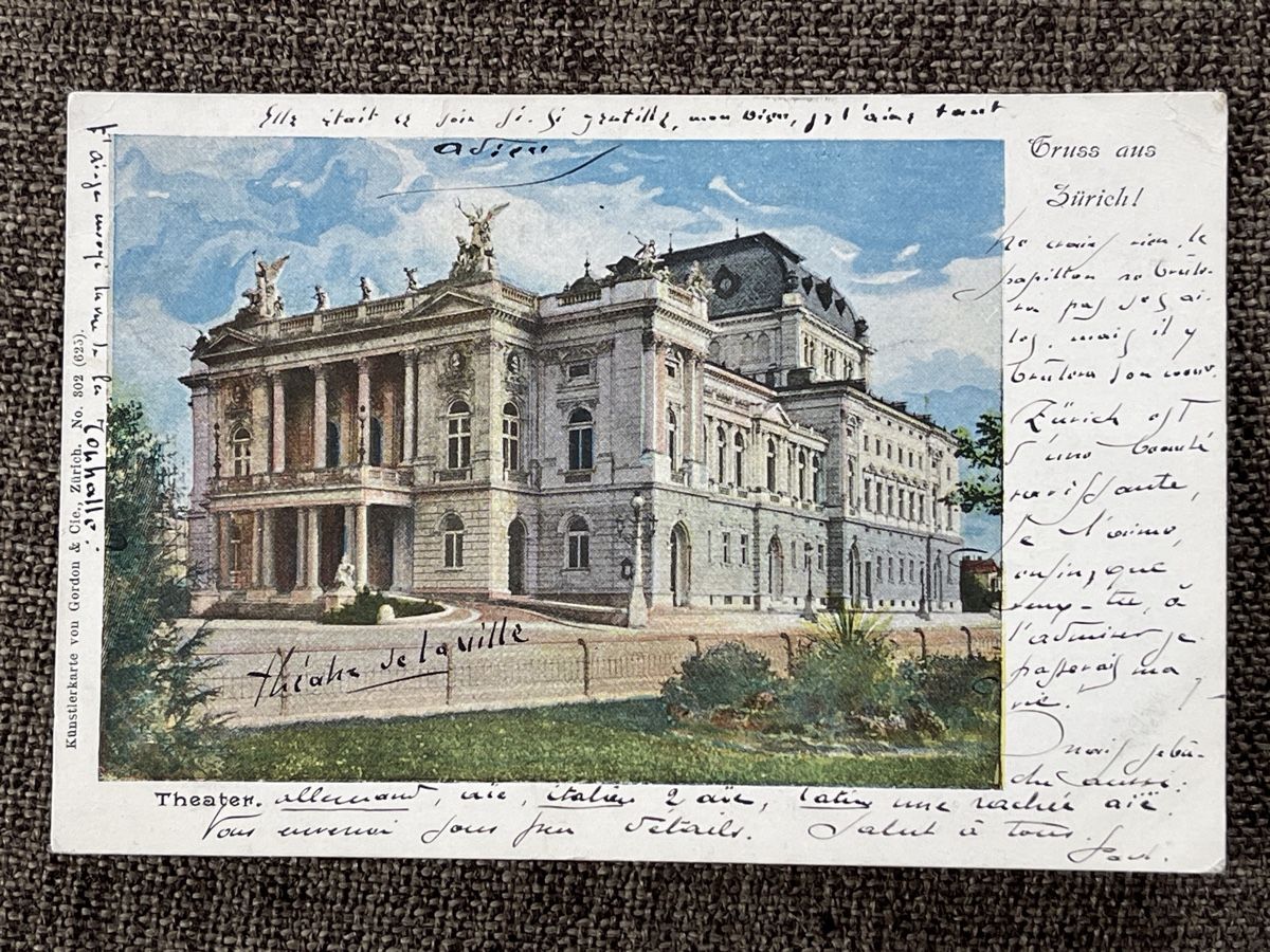 Cartoline postali: Theater in Zürich, 1901 – Usato da Strengelbach venduto da Aschatan5