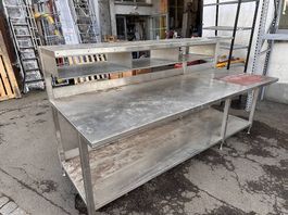 Profi Gastro- Metzgertisch aus Edelstahl 265x100xH91cm