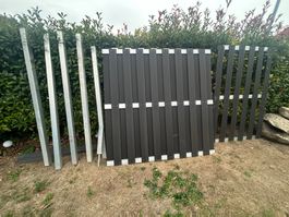 6x Gartenzaun Sichtschutz mit Reserve- und Montagematerial