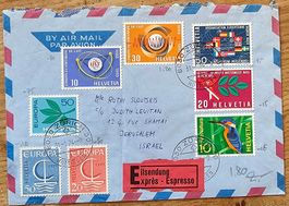 Lettre Exprès Zürich - Jerusalem, 1974