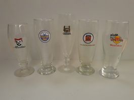 Bier Biergläser verschiedener Brauereien