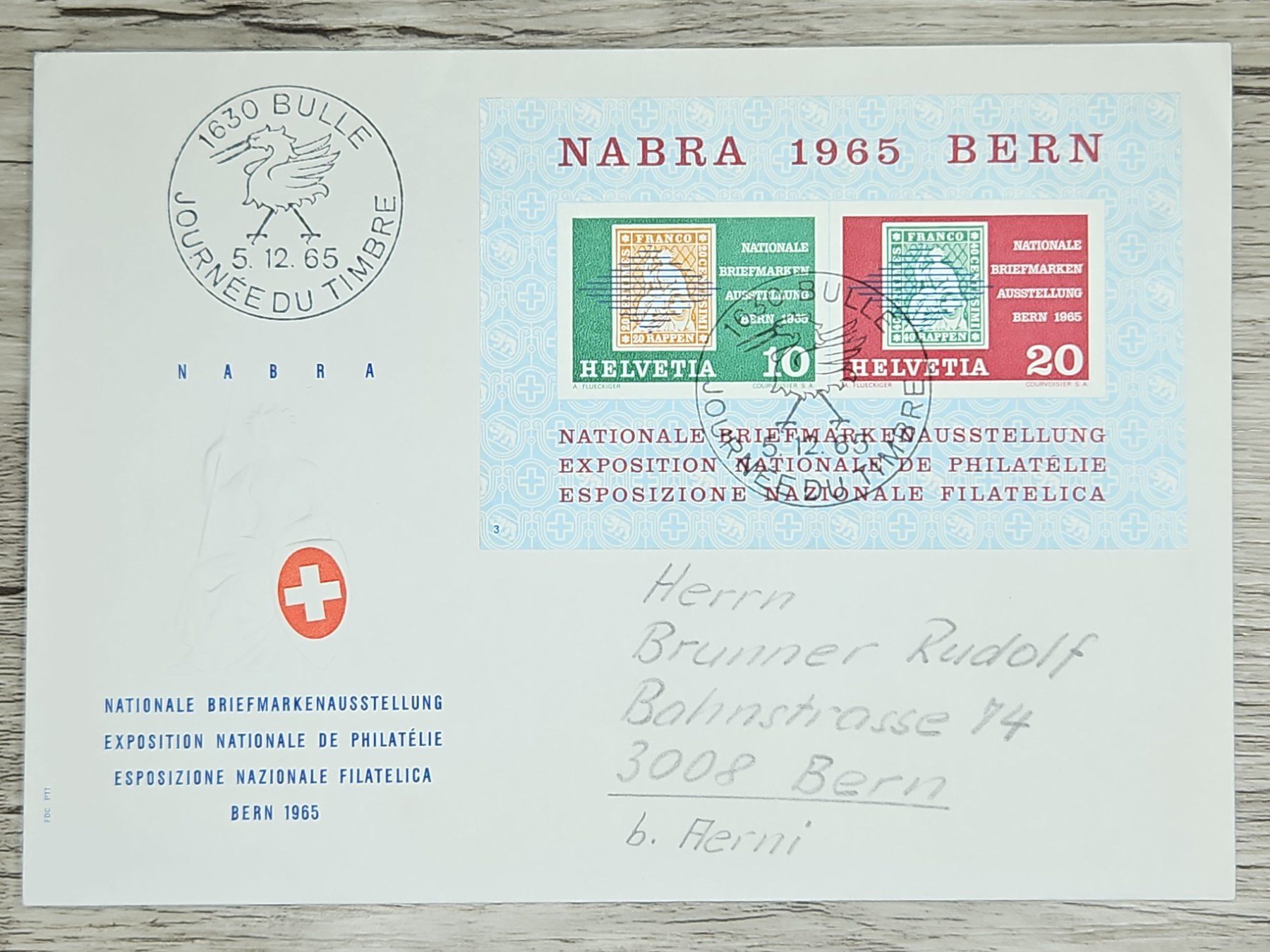 Tutti i francobolli: CL02 Enveloppe + Timbre Suisse 1965 – Usato da Cousset venduto da Patrick_Collections