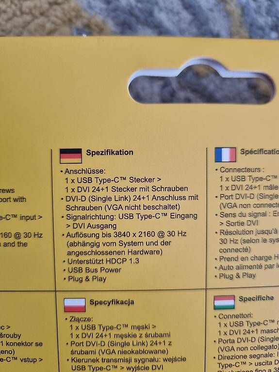 Unità & Adattatore: Adapterkabel USB Type C zu DVI – Usato da Oberlunkhofen venduto da Stroemi1 1