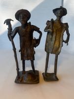2 afrikanische Figuren Bronze/Messing – handgegossen –