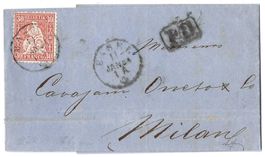 1864 Faltbrief mit Sitzender Helvetia Kat-Nr. 33 nach Milano