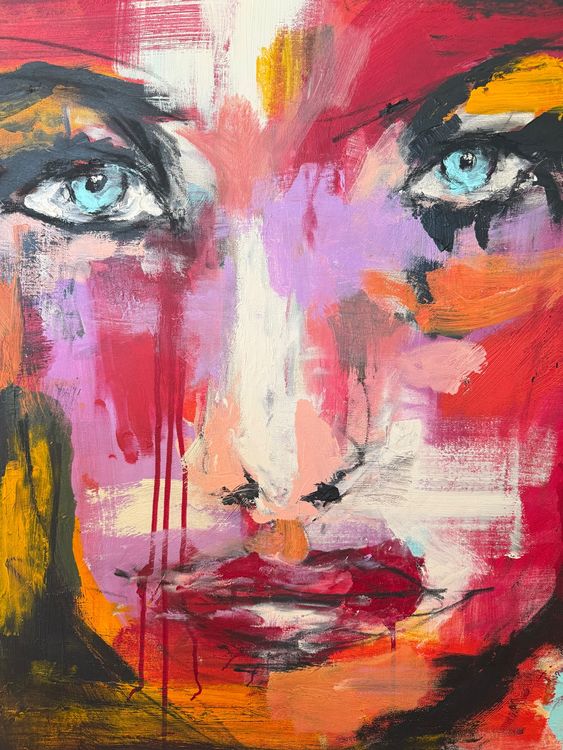 Abstraktes Acrylbild Portrait - Unikat by Art Désirée (80x80 1
